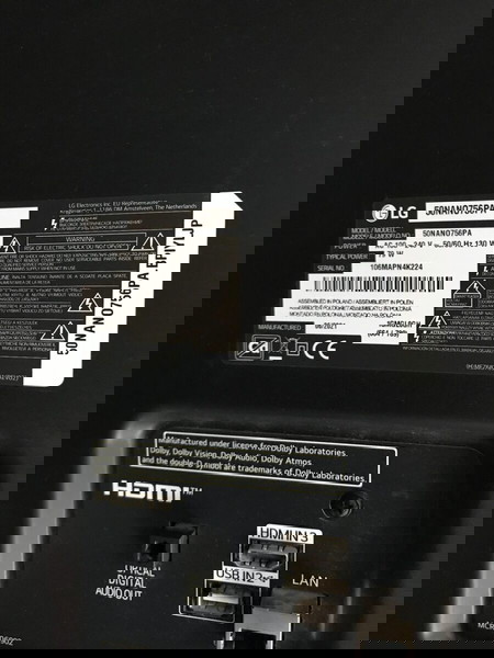 Parts from LG TV 75NANO756PA