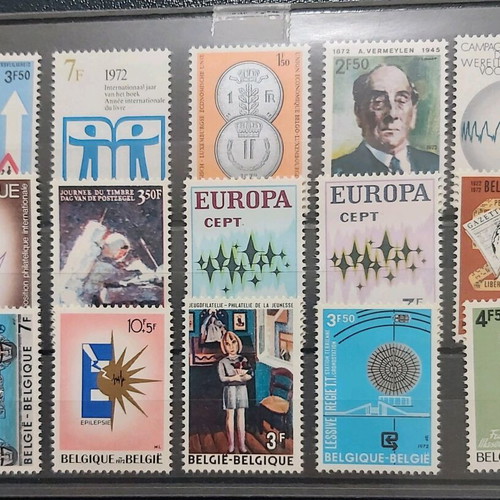 Βέλγιο πλήρες έτος 1972 ασφραγιστές σειρές σαν καινούργιο, σύνολο 23 σειρές
