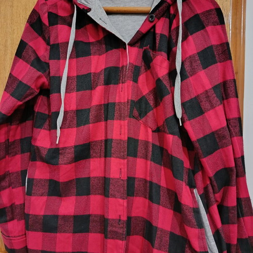 Men's hoodie sweatshirt used, black and red, size M