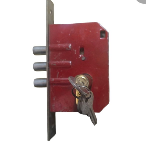 Additional mortice lock with three 2-turn bolts new