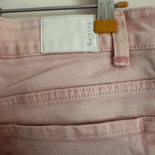 Bershka pink straight cropped jeans like new, size 38