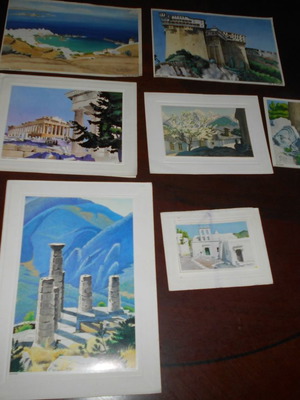 Tourte 7 cards used with Greek topographies of various sizes