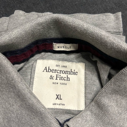 Abercrombie & Fitch men's polo shirt light gray short sleeve like new