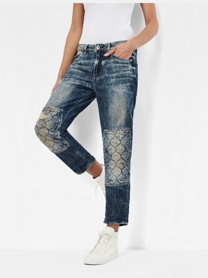 G-Star Raw 3301 Quilted Denim Mid Waist Boyfriend Jeans 7/8 New