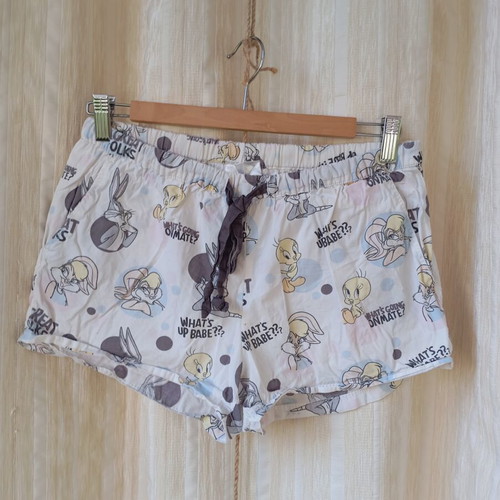 Oysho Tweety women's sleep shorts used, size S, white multicolor