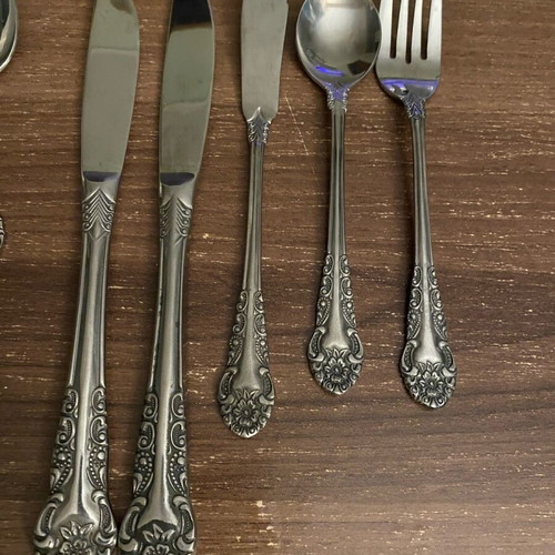 Vintage cutlery set made of stainless steel like new