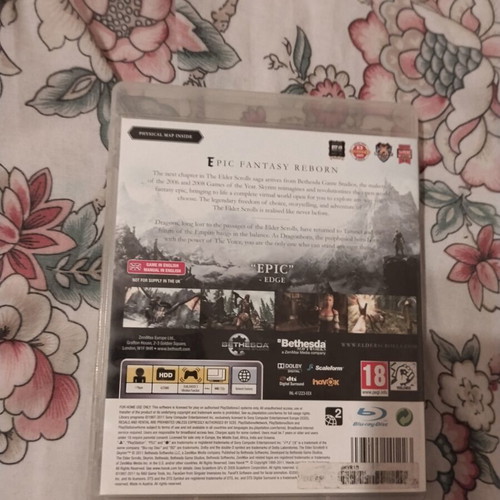 Elder Scrolls V Skyrim PS3 game with manual and map