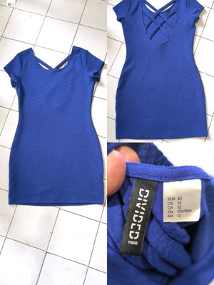 Μίνι sexy φορεματάκι H&M μπλε σαν καινούργιο, μέγεθος L-XL