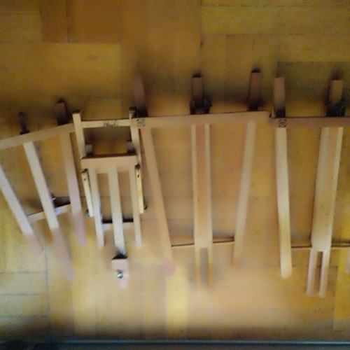 Wooden easels used, various sizes