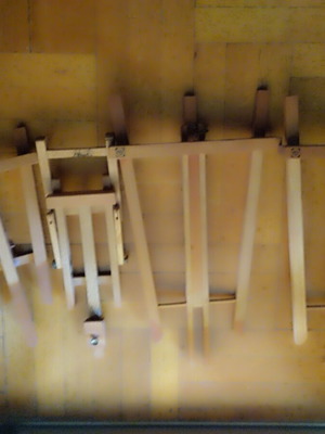 Wooden easels used, various sizes