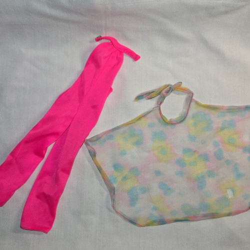 Barbie Hot Pink Halter Jumpsuit & Wrap μεταχειρισμένο, σετάκι 1977