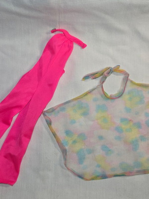 Barbie Hot Pink Halter Jumpsuit & Wrap μεταχειρισμένο, σετάκι 1977