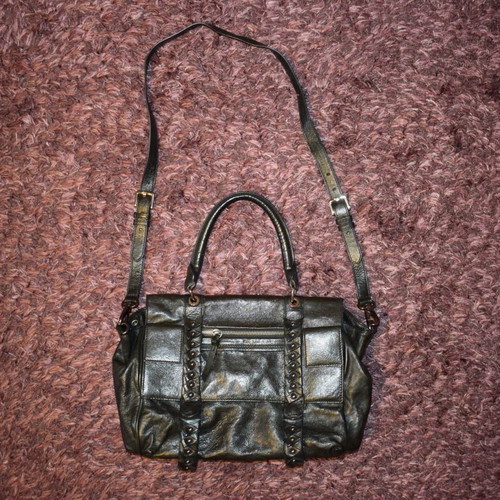 Diane Von Furstenberg Vintage Leather Hand Bag like new, black