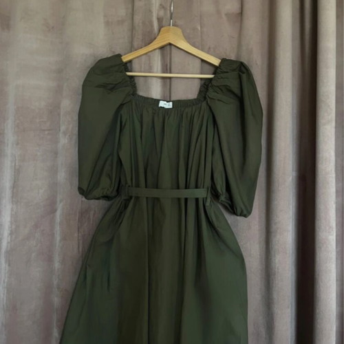 Mango women's dress green XS 34 6 like new