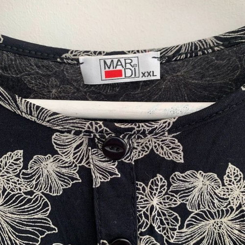 Pajama top XXL, thin fabric, black and white