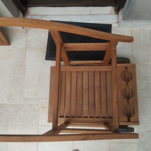 Ξύλινο τρολέι εξωτερικού χώρου NTS από τεκ με αποσπώμενο δίσκο