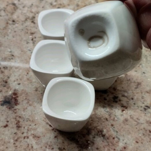 White porcelain egg cups new, set of 6 pieces
