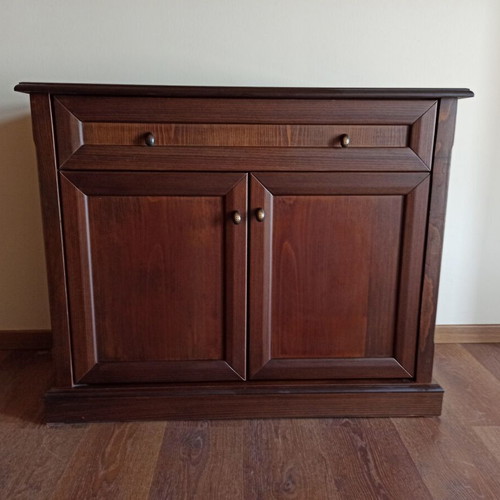 Console like new, MDF with beech wood, chestnut color, 100x80x50cm