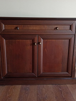 Console like new, MDF with beech wood, chestnut color, 100x80x50cm
