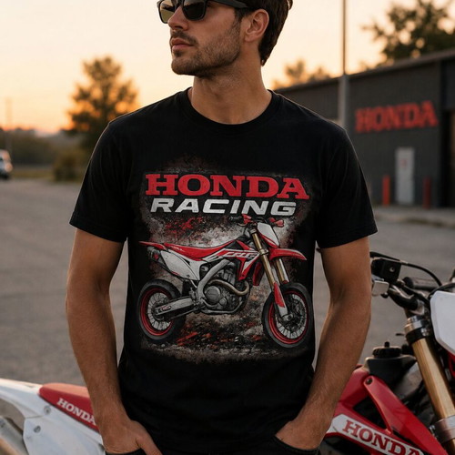 Honda Racing CRF 450 Supermoto T-Shirt new, black cotton