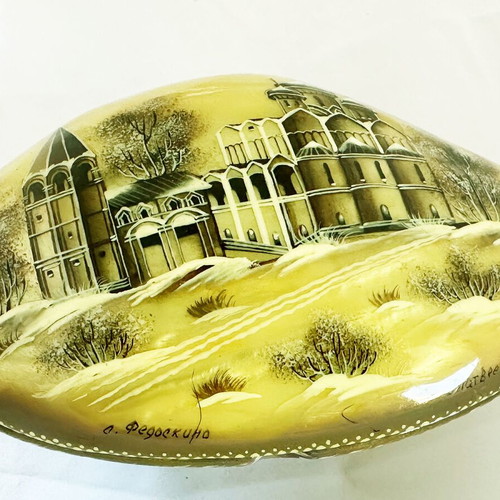 Fedoskino collectible box mother of pearl hand-painted vintage 90s