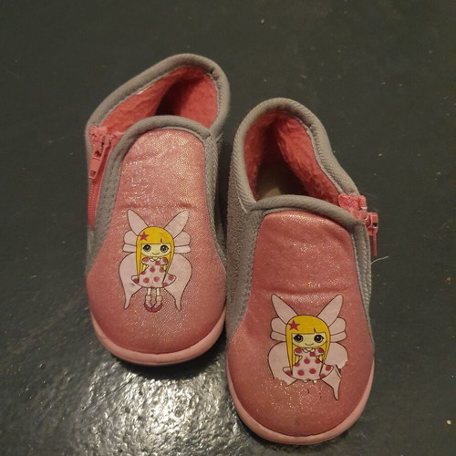 Children's pink shoes size 24 used with side zipper