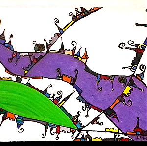 Πίνακας Ζωγραφικής "Τα Καστράκια" με ακριλικά χρώματα σε καμβά 9