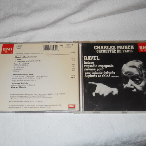 Ravel Bolero CD used, conducted by Charles Munch, Orchestre De Paris