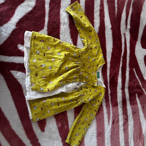 Benetton children's dress like new, multicolored yellow, ages 3-4