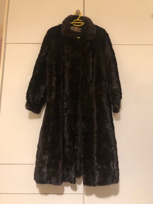 Real mink fur coat single-piece black new, size S