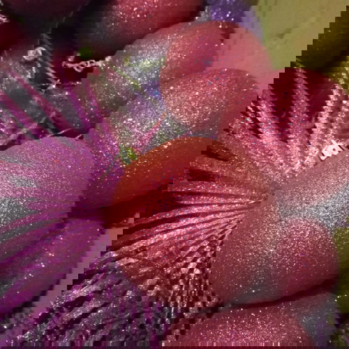 Χριστουγεννιάτικα στολίδια μεταχειρισμένα, σετ 22 τεμαχίων σε φουξ και μωβ αποχρώσεις