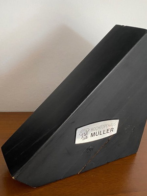 Wooden knife block Kochtopfhaus Müller used, heavy quality German brand