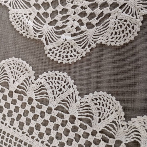Set of 3 handmade crochet doilies with filet pattern, new