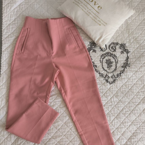 Zara high-waisted pants like new, pink, size XS