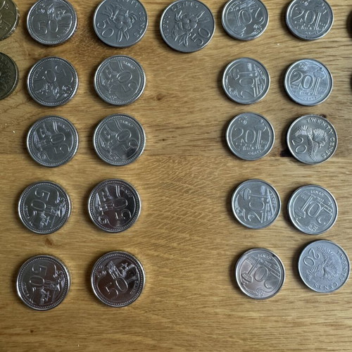 Singapore coins used, total 15.80 Singaporean dollars