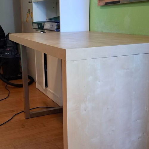 IKEA desk and large bookshelf set used, light birch wood