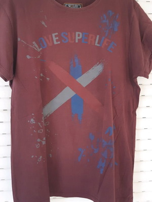 Men's tshirt used XL plum color