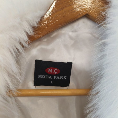 White Faux Fur Jacket size Large like new