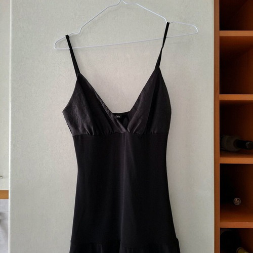 Black Display Spaghetti Strap Top used, adjustable straps, polyester