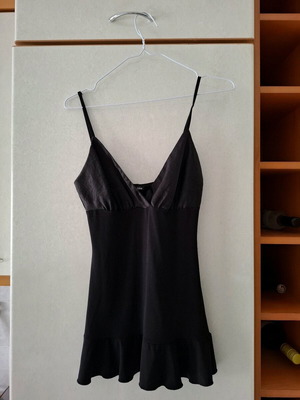 Black Display Spaghetti Strap Top used, adjustable straps, polyester