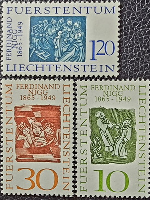 Liechtenstein stamp set 1965, 3 unsealed