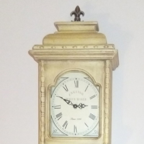 Wooden vintage wall clock, analog