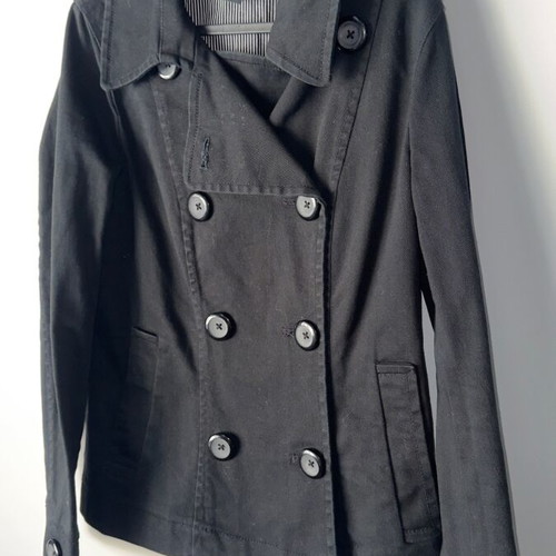 H&M black trench-style jacket like new, size 40