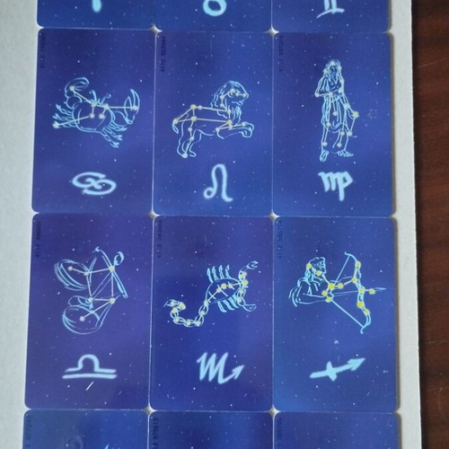 Set of 12 Greek phone cards 1998, zodiac signs