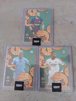 Topps Total Football cards Iniesta Mbappe Haaland new, numbered 3/99