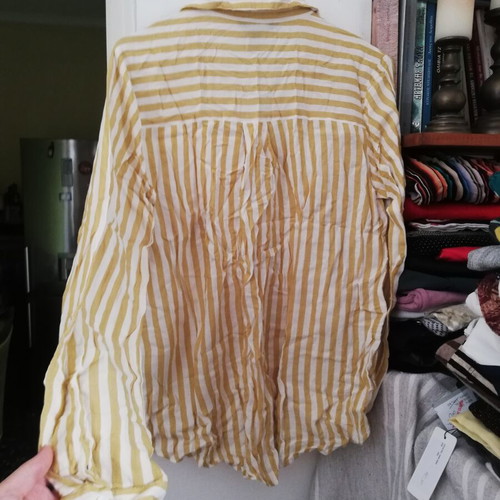 New Look yellow striped shirt like new, size 36, viscose and cotton