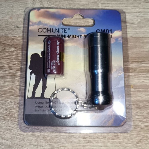 Mini flashlight 1200LM stainless steel new with USB charger and 780mAh battery