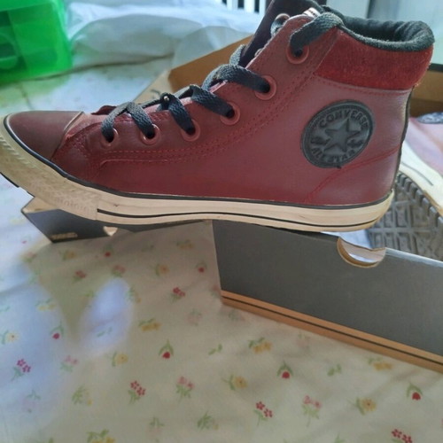 Leather boots red size 36.5 like new