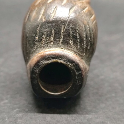 Wooden smoking pipe vintage used in tsarouchi shape