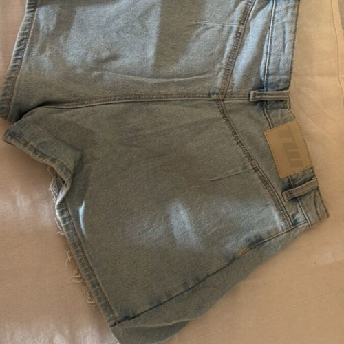 Tally denim skirt with shorts back, size S